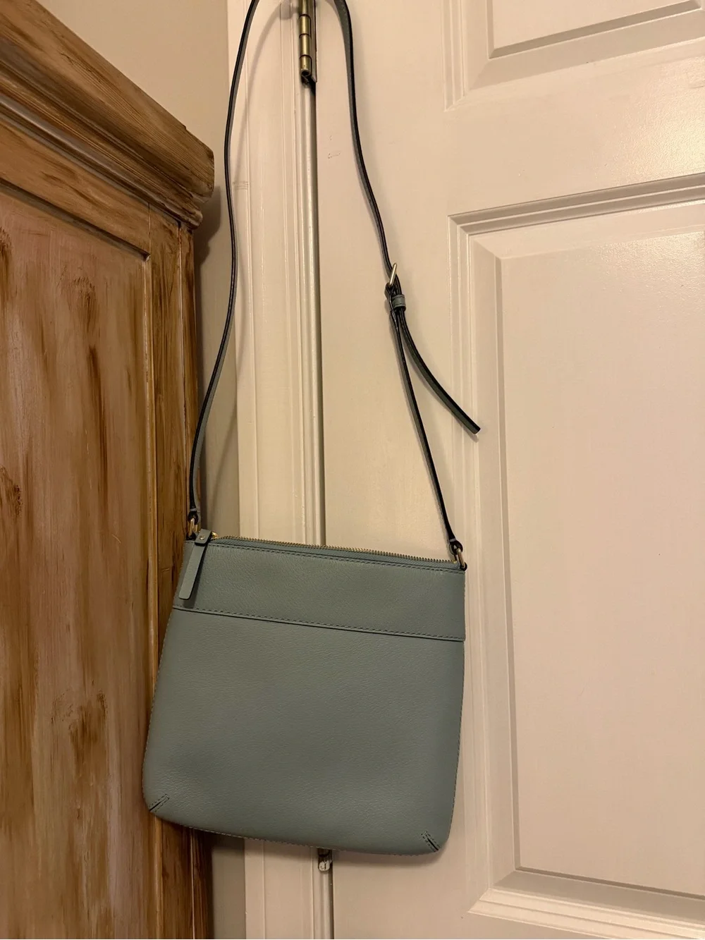 kate spade light Sea foam green leather crossbody bag